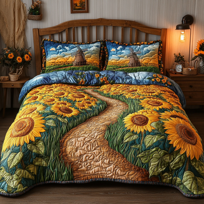 Sunny Fields 3-Piece Quilted Bedding Set NCU0VL1915