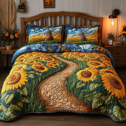 Sunny Fields 3-Piece Quilted Bedding Set NCU0VL1915