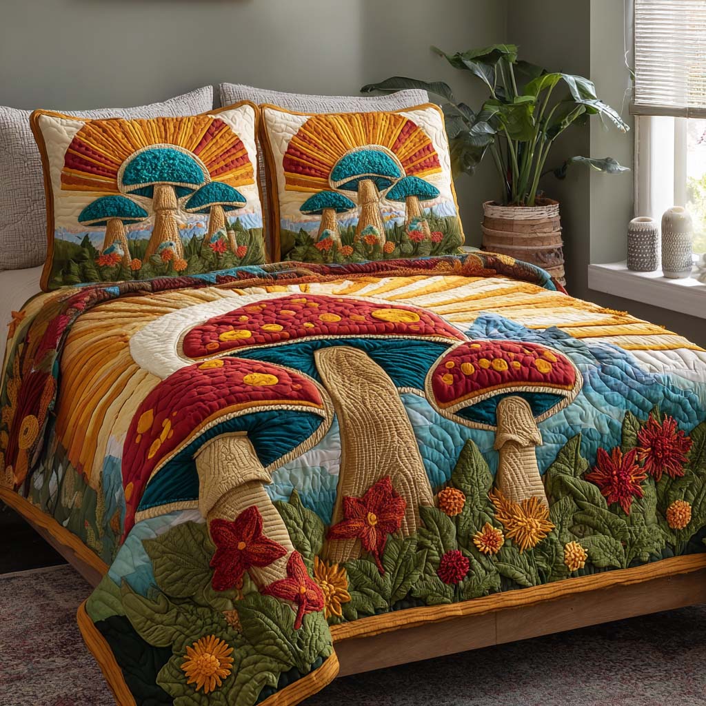 Sunny Forest 3-Piece Quilted Bedding Set NCU0NT11620