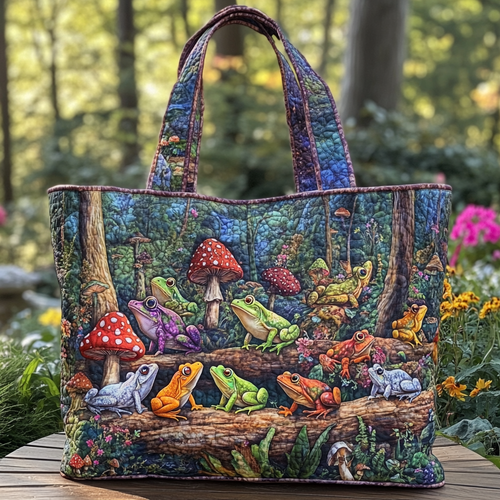 Sunny Frog Quilted Tote Bag NCU0DK9519