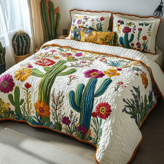 Sunny Garden 3-Piece Quilted Bedding Set NCU0VL2621