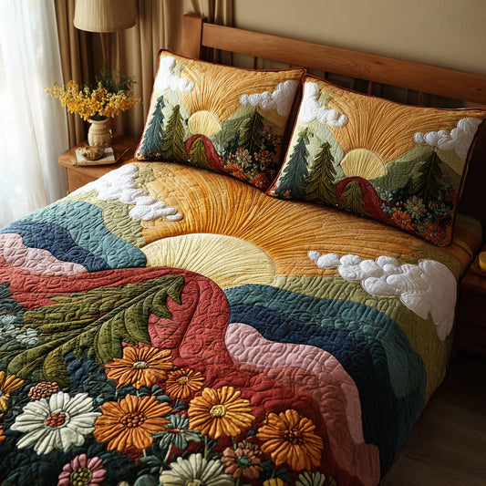 Sunny Groove 3-Piece Quilted Bedding Set NCU0DV7349