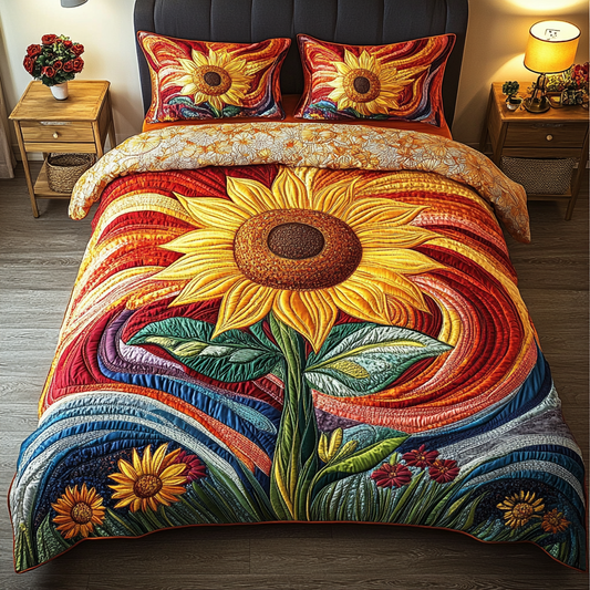 Sunny Horizon 3-Piece Quilted Bedding Set NCU0DK4031