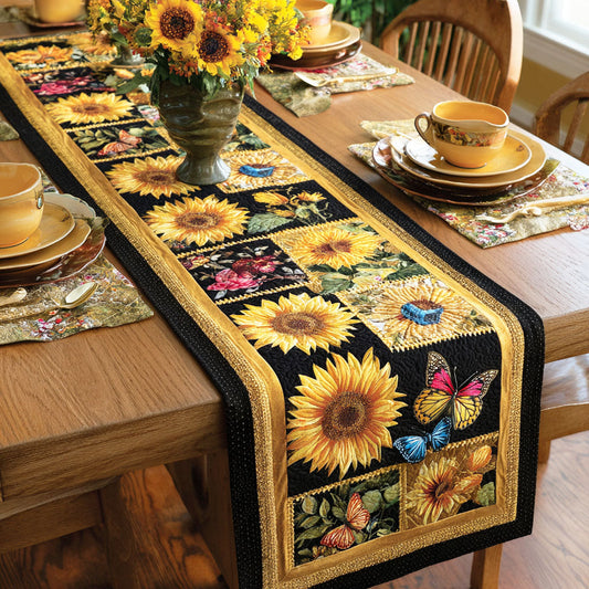 Sunny Horizon Flower Quilted Table Runner NCU0TD697