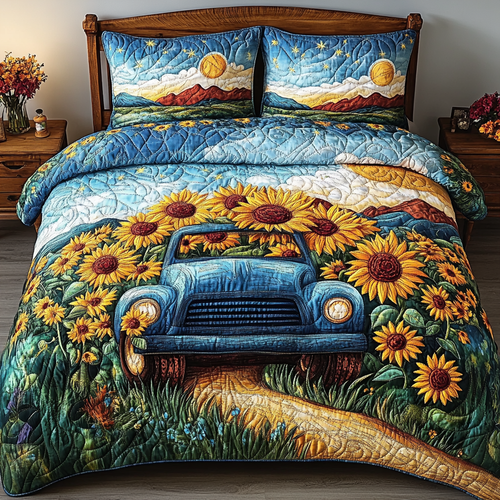 Sunny Journey 3-Piece Quilted Bedding Set NCU0VL2023