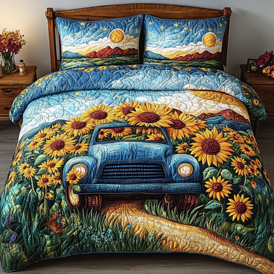 Sunny Journey 3-Piece Quilted Bedding Set NCU0VL2023