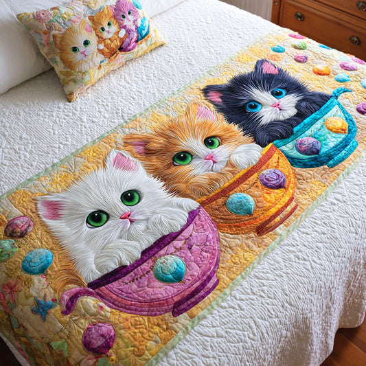 Sunny Meow Quilted Bed Runner NCU0TD1148