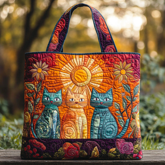 Sunny Meow Quilted Tote Bag NCU0TD1167