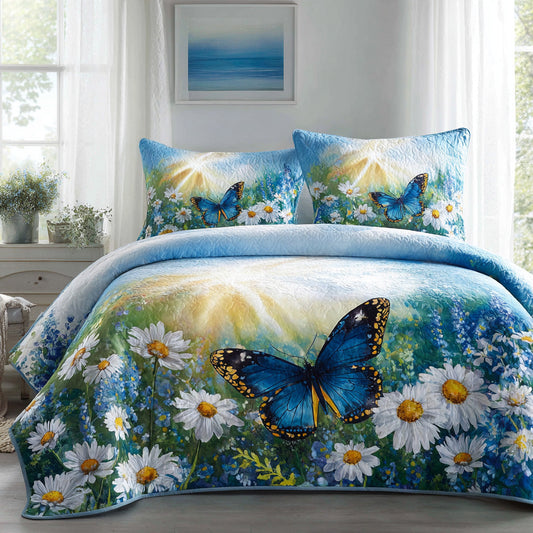 Sunny Monarch 3-Piece Quilted Bedding Set NCU0VL3107