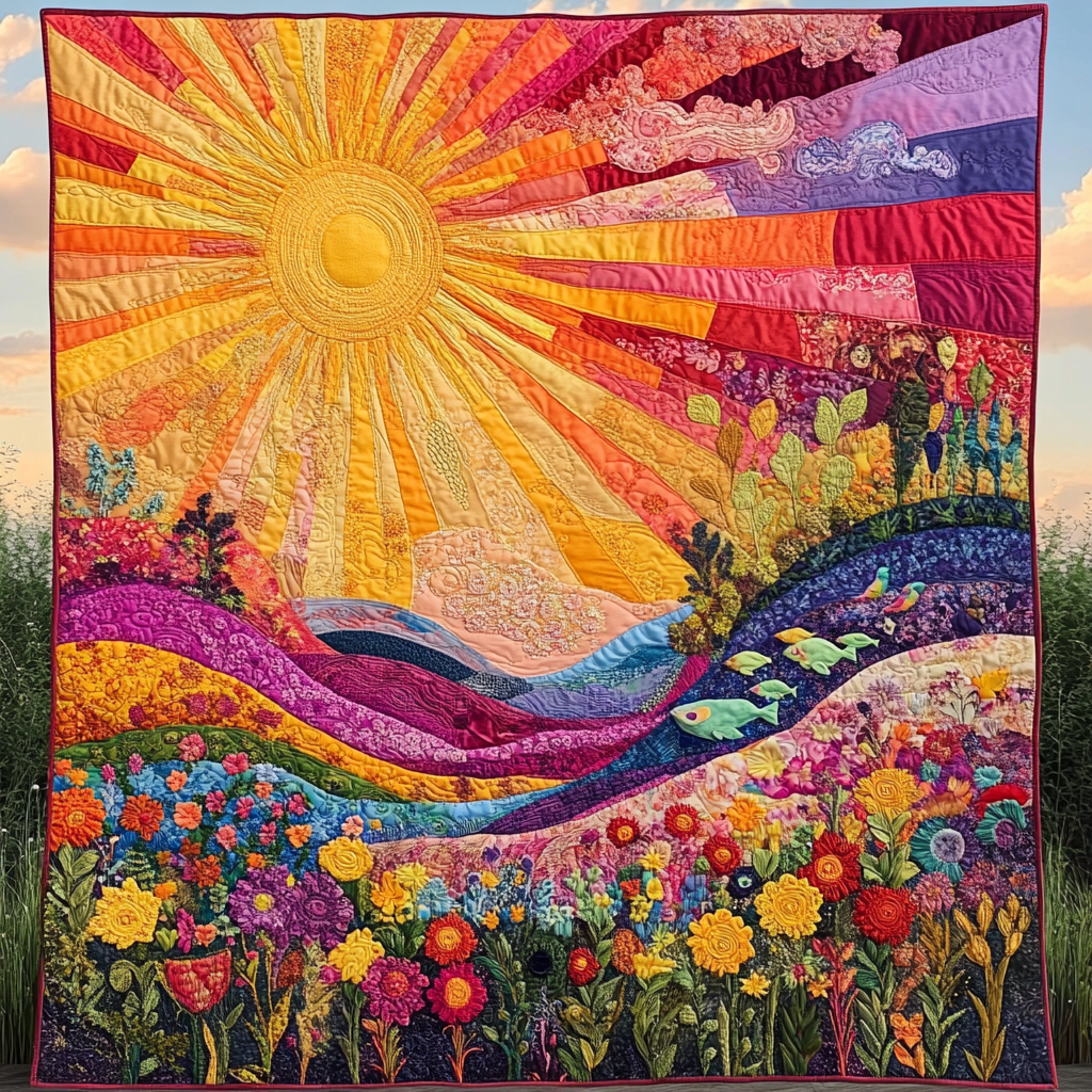 Sunny Nature Quilted Blanket NCU0DV4433