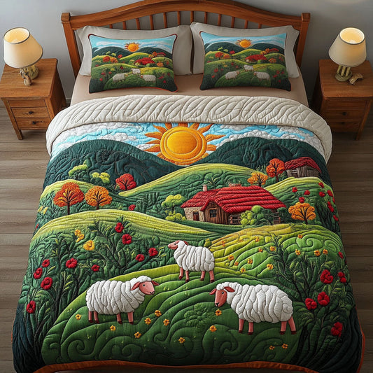Sunny Pasture Hills 3-Piece Quilted Bedding Set NCU0NT4316