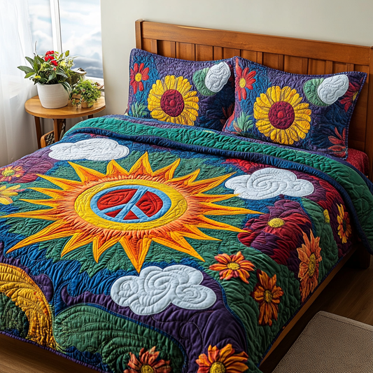 Sunny Peace 3-Piece Quilted Bedding Set NCU0VL2777