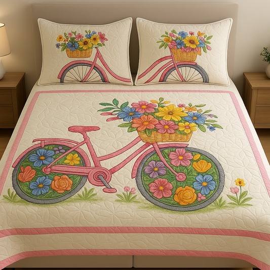 Sunny Pedals 3-Piece Quilted Bedding Set NCU0DK6083