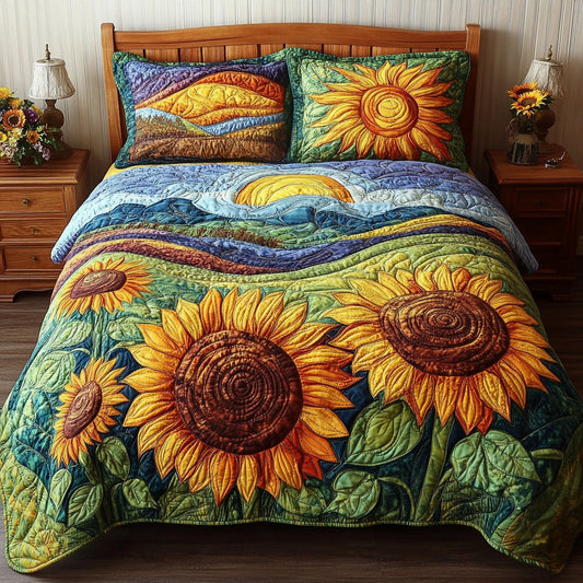 Sunny Petals 3-Piece Quilted Bedding Set NCU0DK11701