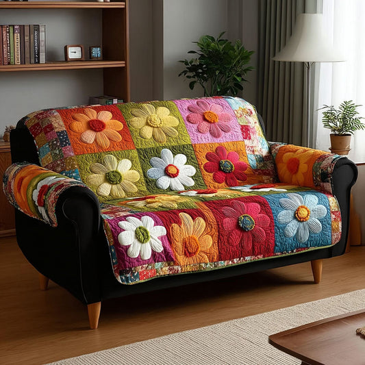 Sunny Petals Quilted Sofa Cover NCU0TV530