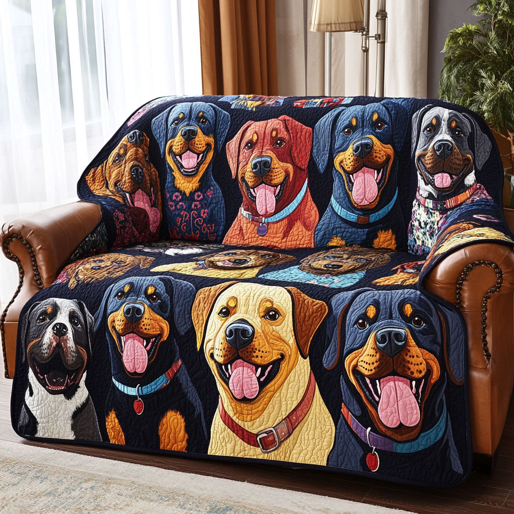 Sunny Pups Quilted Sofa Cover NCU0DK11877