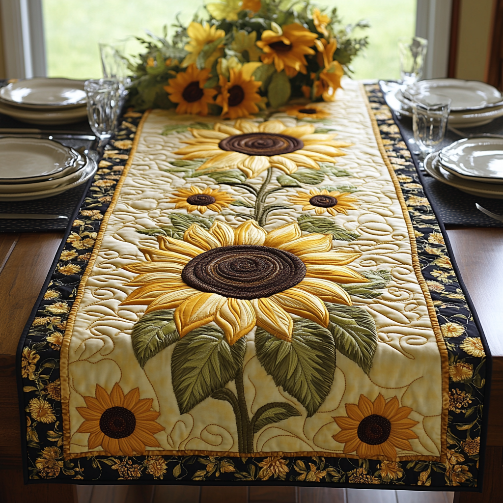 Sunny Rays Quilted Table Runner NCU0DV5344