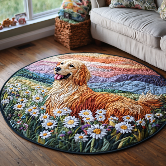 Sunny Retriever Quilted Round Mat NCU0DV5516