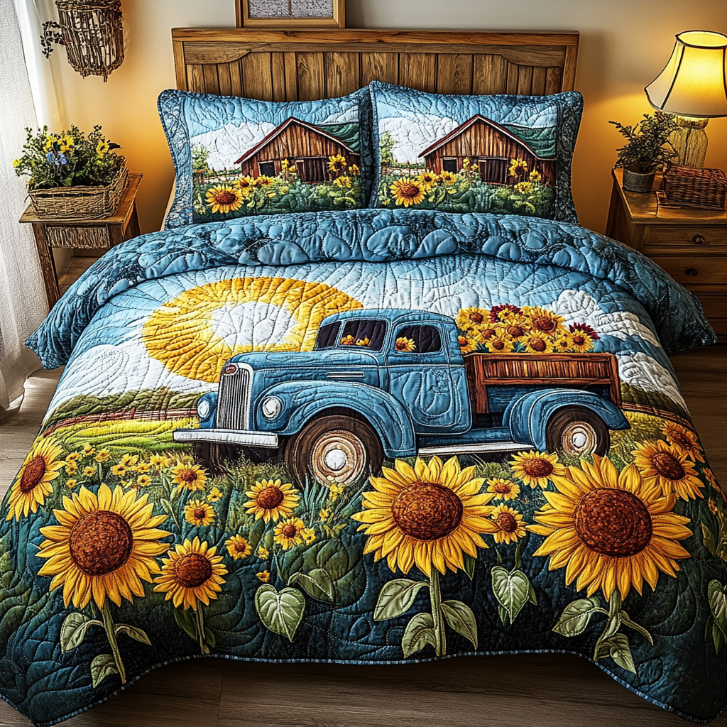 Sunny Ride 3-Piece Quilted Bedding Set NCU0VL2029