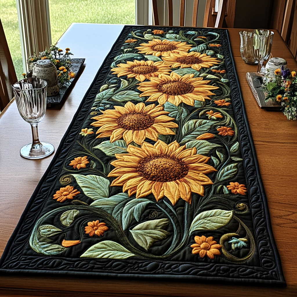 Sunny Serenity Quilted Table Runner NCU0DV3117