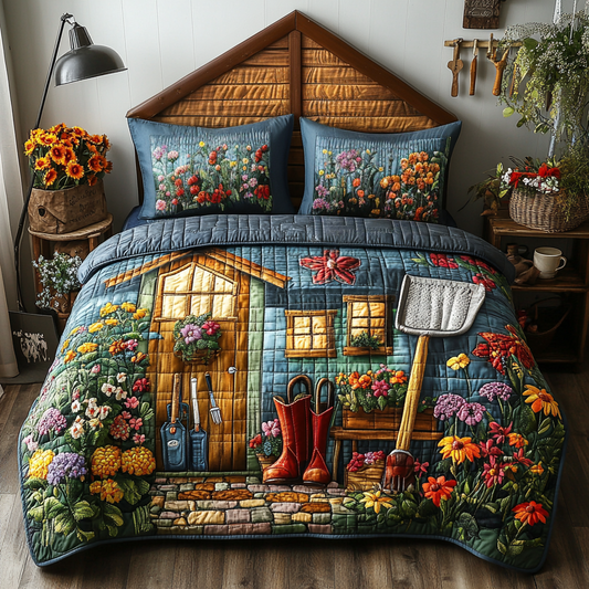 Sunny Shed 3-Piece Quilted Bedding Set NCU0VL2174