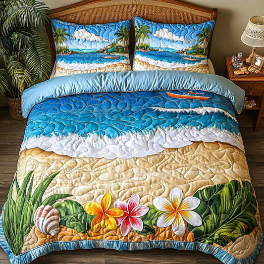 Sunny Shore 3-Piece Quilted Bedding Set NCU0DK7535
