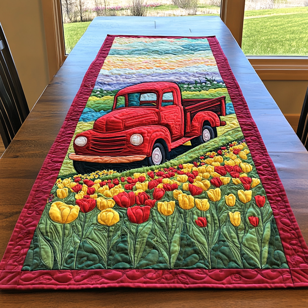Sunny Side Pickup Quilted Table Runner NCU0DK5991