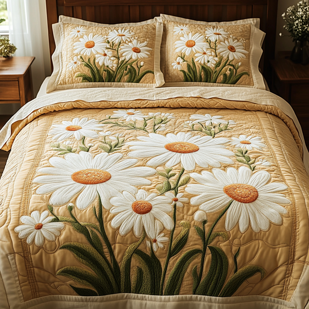 Sunny Sleep 3-Piece Quilted Bedding Set NCU0VH4854