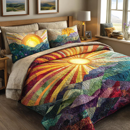 Sunny Spirit 3-Piece Quilted Bedding Set NCU0DV9281