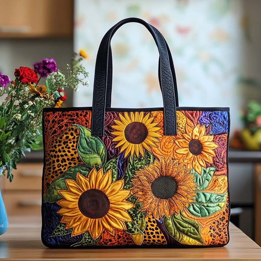 Sunny Sunflower Vibe Quilted Tote Bag NCU0NT8473