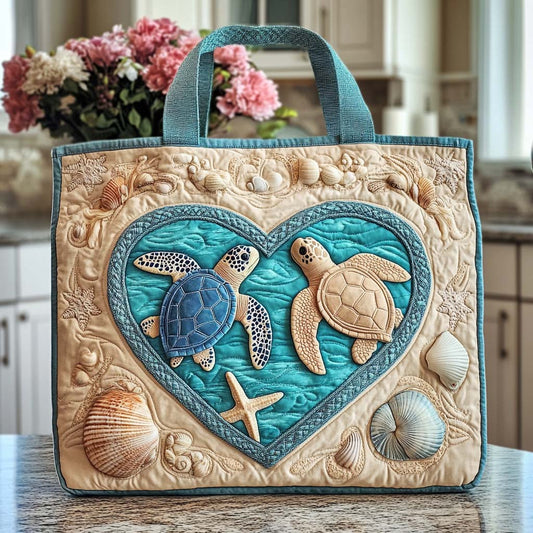 Sunny Turtle Walk Quilted Tote Bag NCU0NT8684