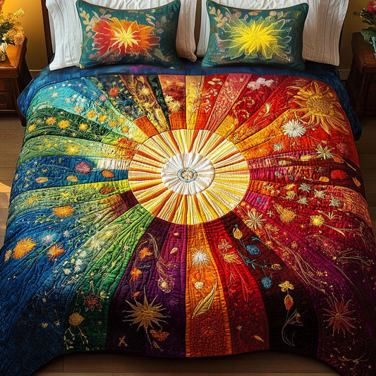 Sunny Vibes 3-Piece Quilted Bedding Set NCU0NT2541