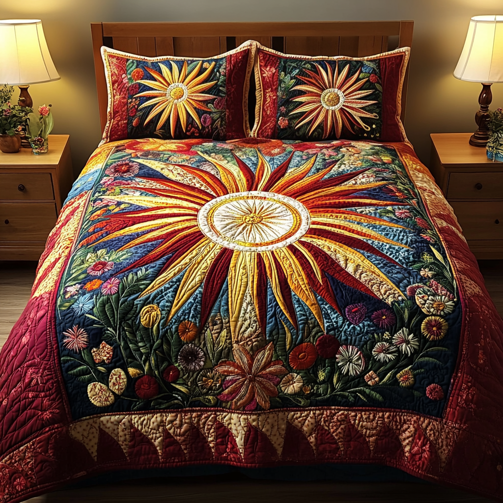 Sunray Bliss 3-Piece Quilted Bedding Set NCU0VH2658