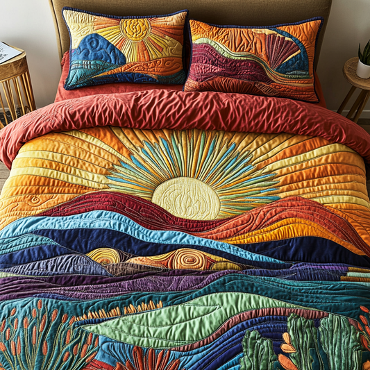 Sunrise Bliss 3-Piece Quilted Bedding Set NCU0DK7683