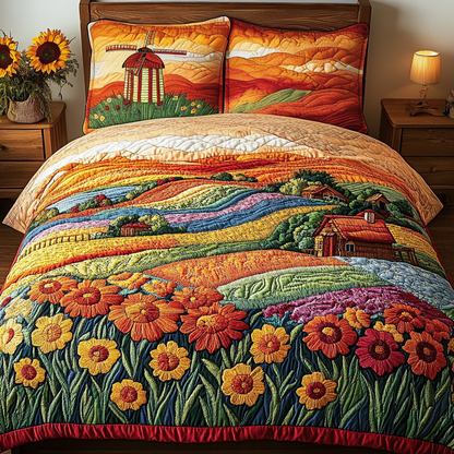 Sunrise Bliss 3-Piece Quilted Bedding Set NCU0VL1677