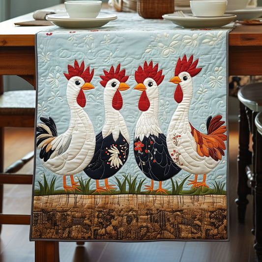 Sunrise Cluck Quilted Table Runner NCU0PT5086