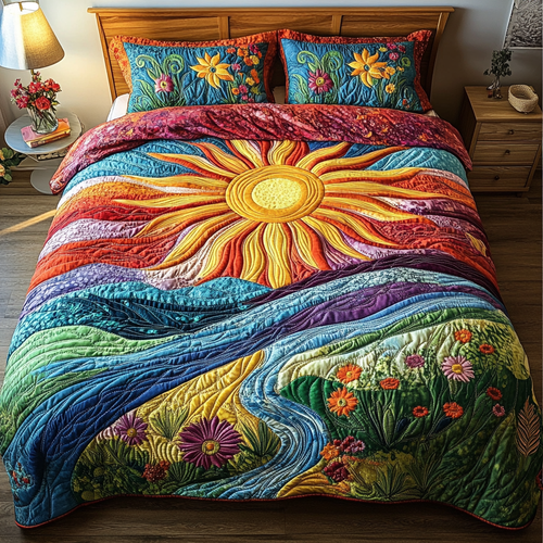 Sunrise Comfort 3-Piece Quilted Bedding Set NCU0VH3286