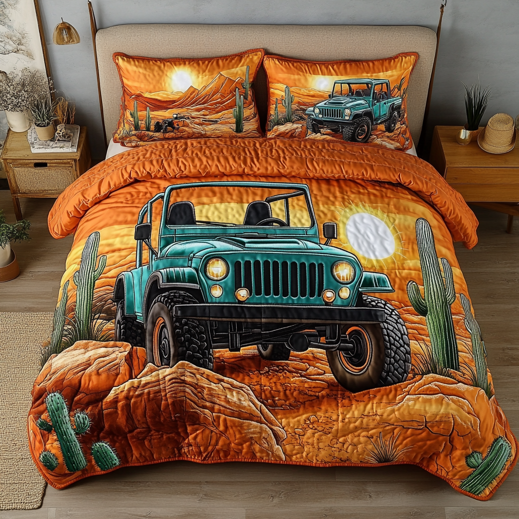 Sunrise Drive 3-Piece Quilted Bedding Set NCU0VL2291