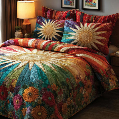 Sunrise Field 3-Piece Quilted Bedding Set NCU0DK11716