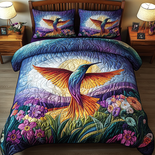 Sunrise Flight Harmony 3-Piece Quilted Bedding Set NCU0VL1230