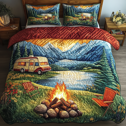 Sunrise Journey 3-Piece Quilted Bedding Set NCU0VL2101
