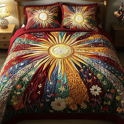 Sunrise Meadow 3-Piece Quilted Bedding Set NCU0VH2661