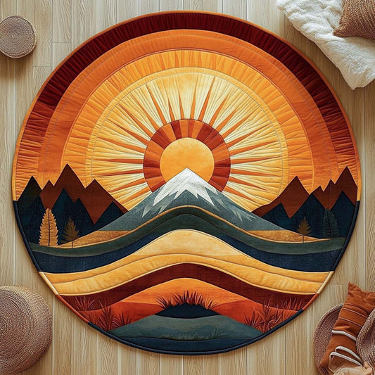 Sunrise Mountain Glow Quilted Round Mat NCU0XD143