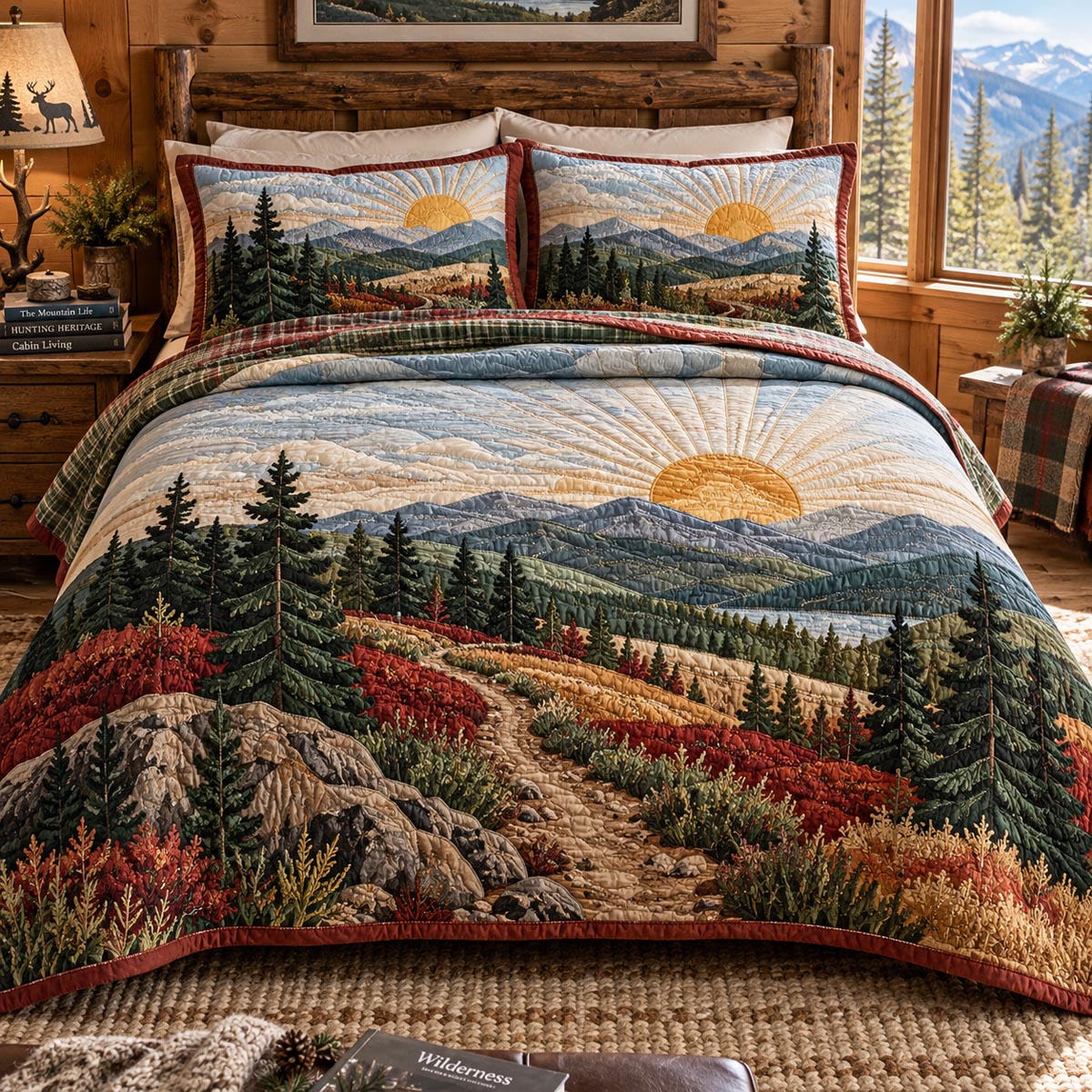 Sunrise Mountain Ridge 3-Piece Quilted Bedding Set NCU0DV10294