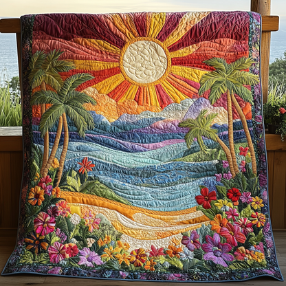 Sunrise Palms Quilted Blanket NCU0DV4440