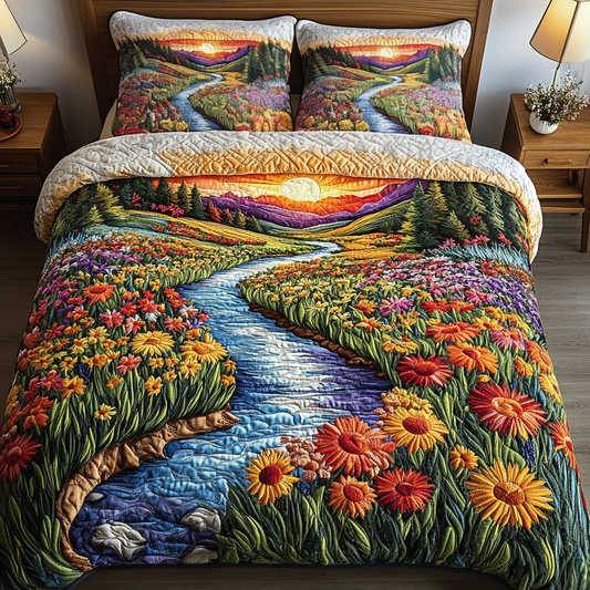 Sunrise River Valley 3-Piece Quilted Bedding Set NCU0VL1304