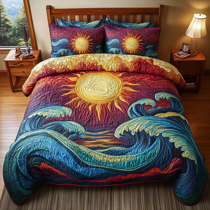 Sunrise Surf 3-Piece Quilted Bedding Set NCU0VH3689