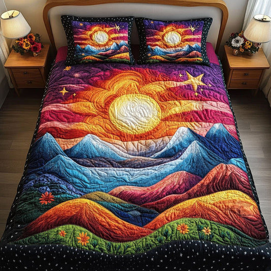 Sunrise Valley 3-Piece Quilted Bedding Set NCU0NT3691