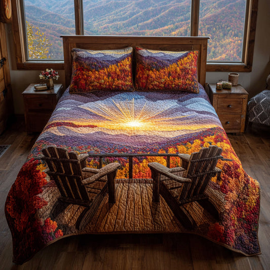 Sunrise Vista 3-Piece Quilted Bedding Set NCU0VL3627