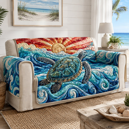 Sunrise Wave Drifters Quilted Sofa Cover NCU0VL3930